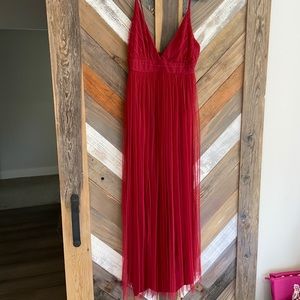 Elegant burgundy evening dress